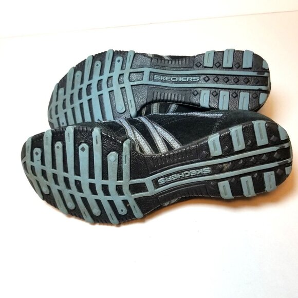 Skechers Shoes Womens Sz 7.5 Bikers Athletic Slip On Sneakers 22045 Black/Blue - Picture 9 of 14